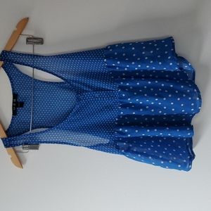 LOT OF 2 - U2B - Blue/Black Polkadotted Shirts - Size M